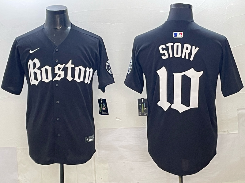 Men Boston Red Sox #10 Story black 2025 Nike MLB Jersey 005
